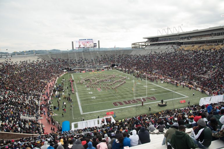 Photo of football game in Legion Field