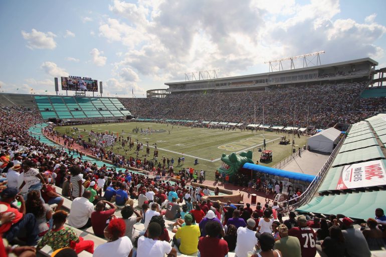 Photo of football game in Legion Field