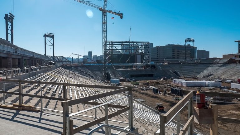Photo of construction in Protective Stadium